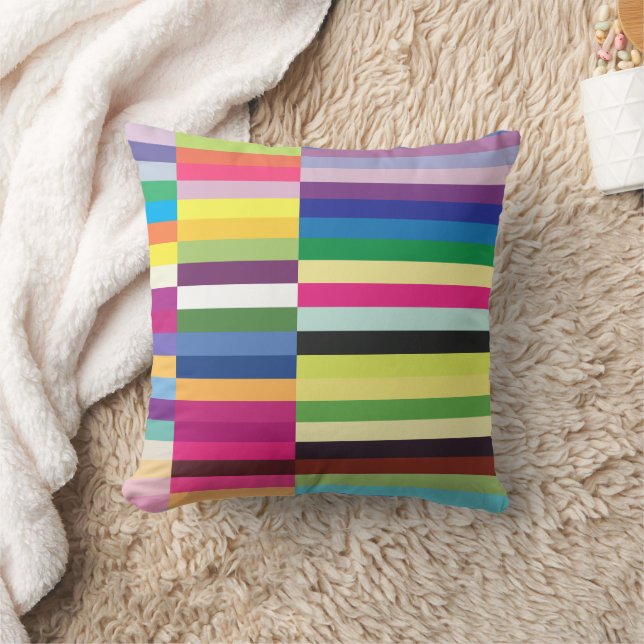 Coussin Multicolor Motif à bandes colorées (Couverture)