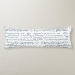 Coussin multilingue "Joyeuses Fêtes"