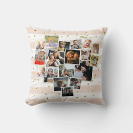 Coussin Multiphoto Collage forme coeur mignonne famille
