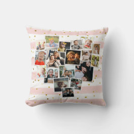 Coussin Multiphoto Collage forme coeur mignonne famille