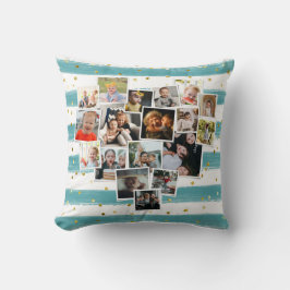 Coussin Multiphoto Collage forme coeur mignonne famille