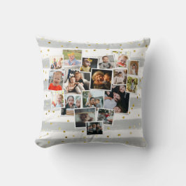 Coussin Multiphoto Collage forme coeur mignonne famille