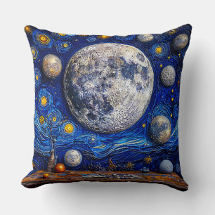 Coussin Multiples Lunes Au-Dessus d'une Surface Ressemblan