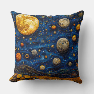 Coussin Multiples Lunes Au-Dessus d'une Surface Ressemblan