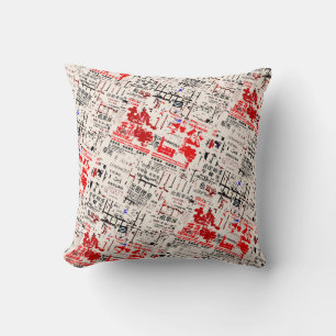 Coussin Mur de panneau d'affichage tordu asiatique cool