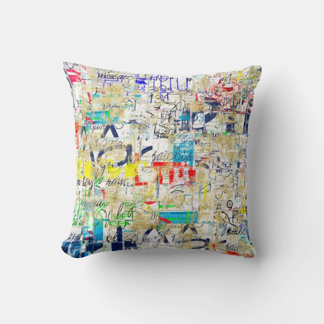 Coussin Mur de rue de graffitis. Grunge wallart, rue, dos (Recto)