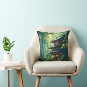 Coussin Murmures de la forêt : une retraite japonaise cach