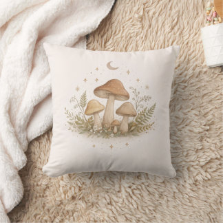 Coussin Mushroom Fairy Aesthetic Throw Pillow