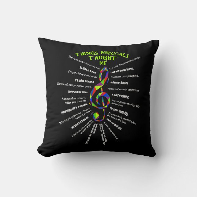 Coussin Music Atre Things Musical A Enseigné L'Acteur 3 (Recto)