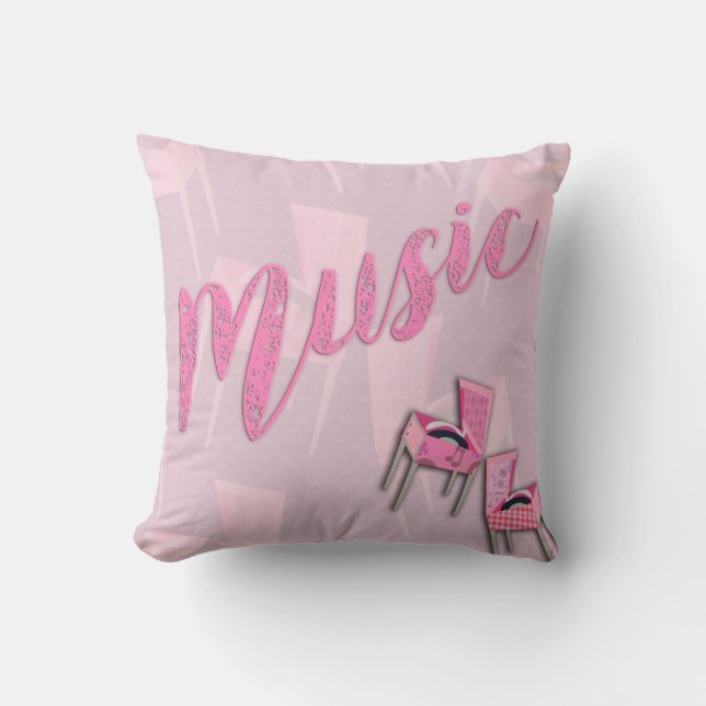 Coussin Music Rose Retro (Recto)