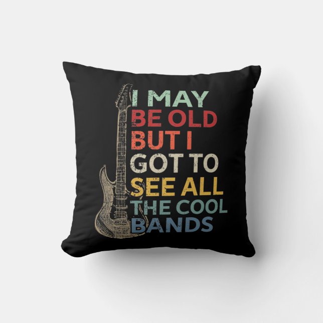 Coussin  Musicien de guitare de Old Rock (Recto)