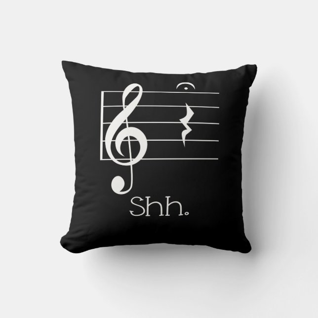 Coussin Musicien drôle de repos chut quart et de Fermata (Recto)