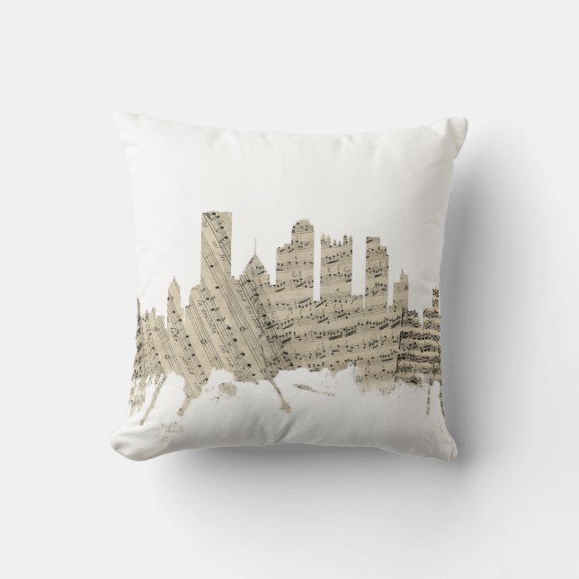 Coussin Musique de feuille d'horizon de Pittsburgh (Recto)