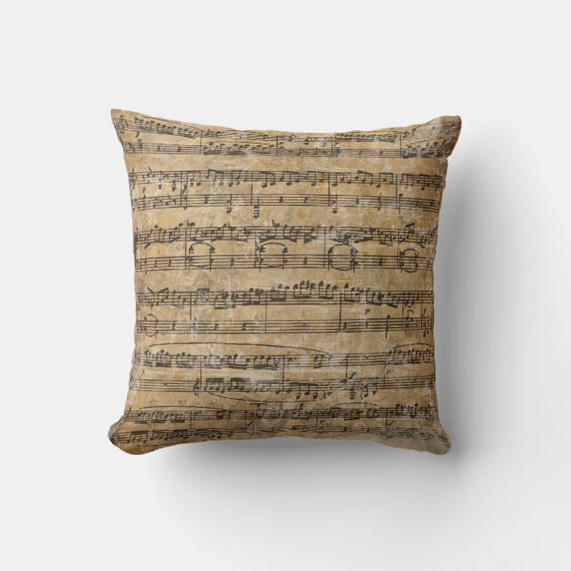 Coussin Musique de feuille vintage (Recto)