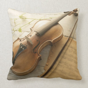 Coussin Musique de violon et de feuille