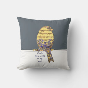 Coussin Musique donne des ailes à mon âme Musique Note Ois