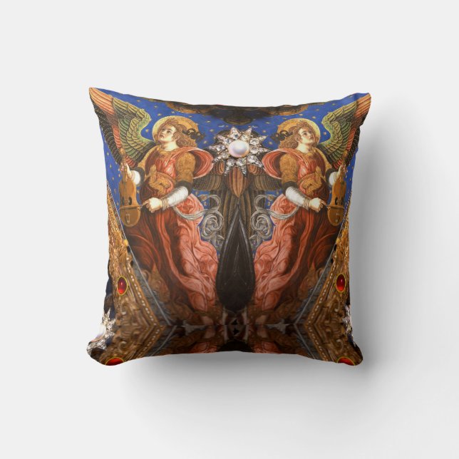 Coussin MUSIQUE FABRIQUANT DES ANGELS AVEC UN Noël VIELLE (Recto)