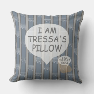Coussin Musique fantaisiste et personnalisable à rayures d