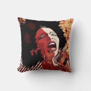 Coussin Musique Jazz - afro-américain chanteur de jazz sur