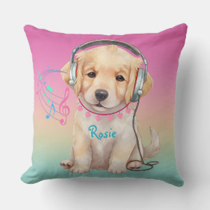 Coussin Musique mignonne Aimant Golden Retriever Personnal