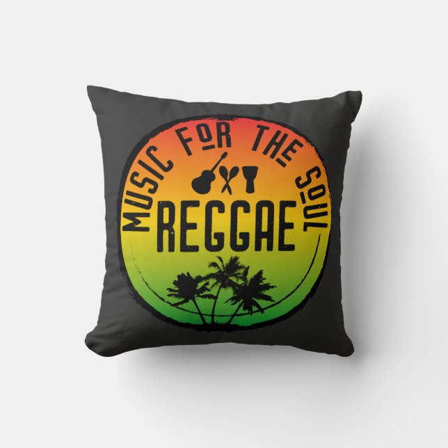 Coussin Musique reggae pour Soul Caribbean Rasta Citation (Recto)