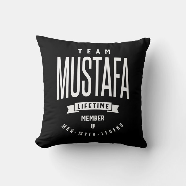 Coussin Mustafa Nom personnalisé Cadeau Anniversaire (Recto)