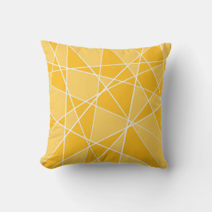 Coussin Mustard moderne et géométrique jaune clair