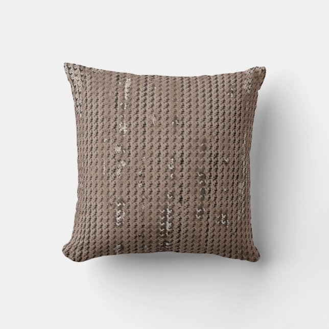 Coussin MVB Faux Burlap Lancer Conception/Taupe Épilée (Recto)