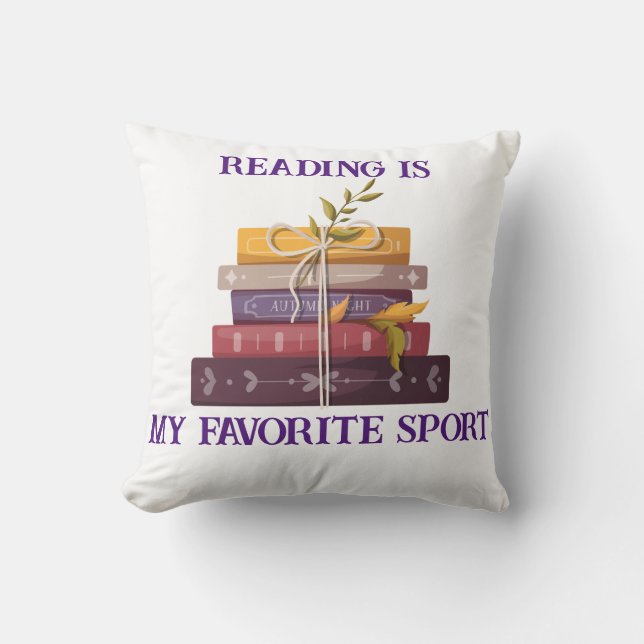 Coussin My favorite sport is reading (Recto)