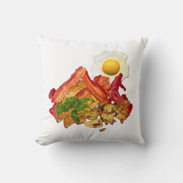 Coussin My Ketchup Gone Squatchine pour le petit déjeuner  (Recto)