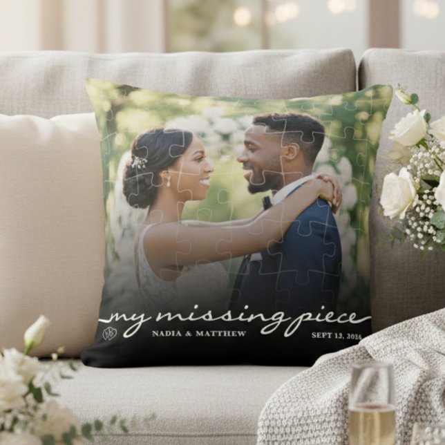 Coussin My Missing Piece Photo Jigsaw Puzzle Wedding (My Missing Piece Photo Jigsaw Puzzle Wedding Throw Pillow
)