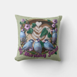 Coussin My morning JAVA with Java sparrows