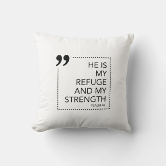 Coussin My Refuge and Strength Scripture promet Scriptur