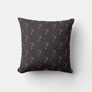 Coussin Mystère question marque énigme puzzle gris