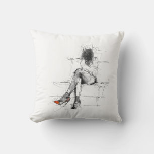 Coussin Mystérieuse mode - Femme Abstraite en talons