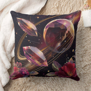 Coussin Mystic Améthyste Cristal Floral Galaxie Art (3)