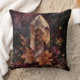 Coussin Mystic Améthyste Cristal Floral Galaxie Art (5)