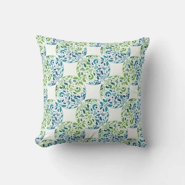Coussin Mystic Garden Pattern Throw Pillow (Recto)