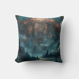 Coussin Mystic Gothic Art - Blue Copper Patina Decorative 