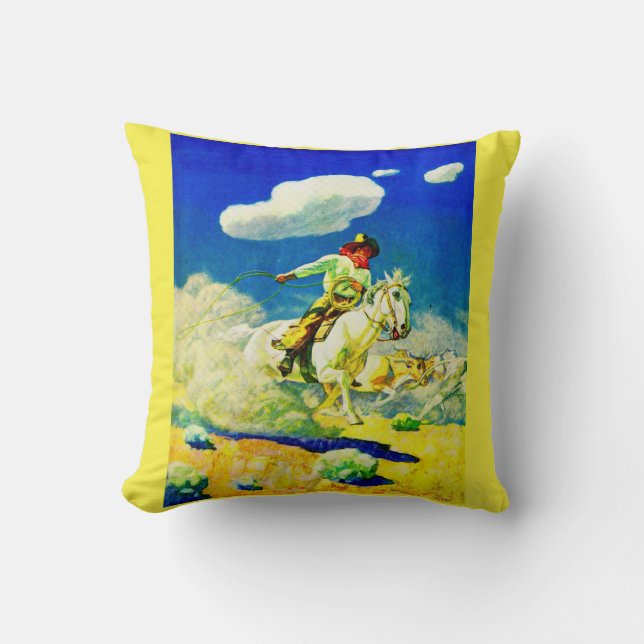 Coussin N.C. Wyeth cowboy (Recto)
