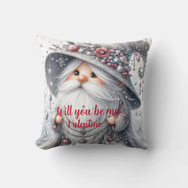 Coussin Nain ornemental moderne Cute argent floral perle a