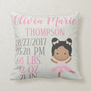 Coussin Naissance rose de danse de ballet de ballerine