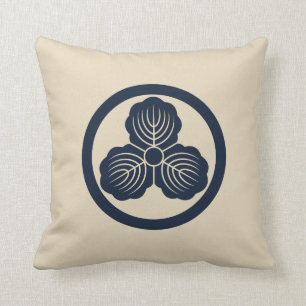 Coussin Nakaoka Japonais lun Crest Chêne Feuilles Marine 