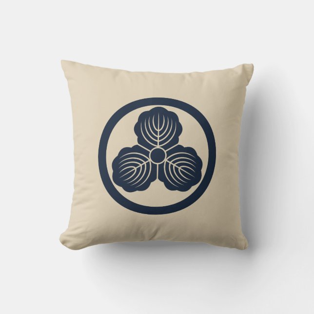 Coussin Nakaoka Japonais lun Crest Chêne Feuilles Marine p (Recto)