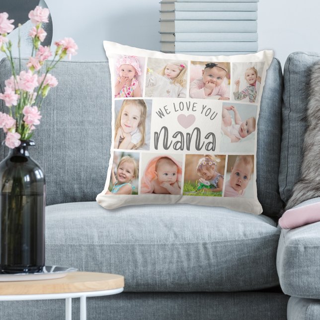 Coussin NANA NOUS VOUS AIMONS 10 Photo Collage Personnalis (Créateur téléchargé)