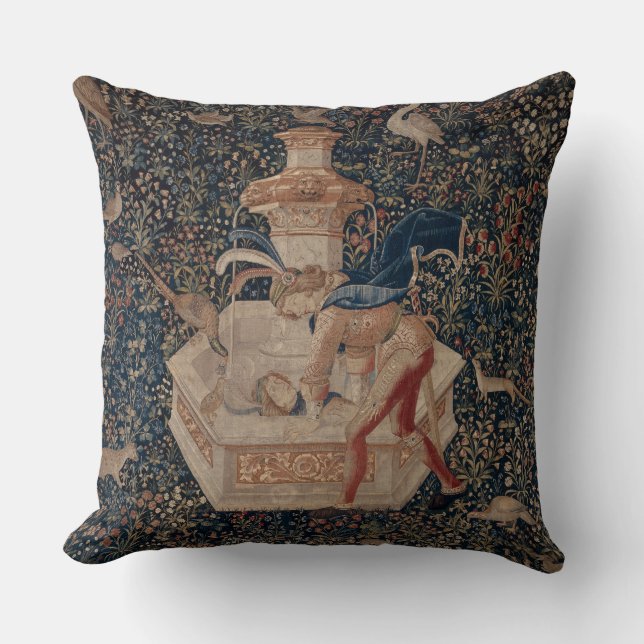 Coussin Narcissus at the Well, Medieval Tapestry (Recto)