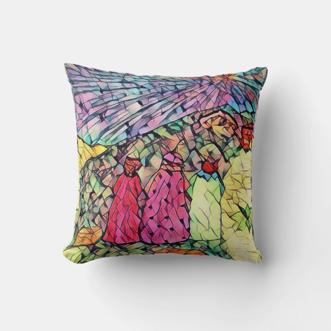 Coussin Nativité histoire Manger 3 Wis Hommes Jeter l'orei (Recto)