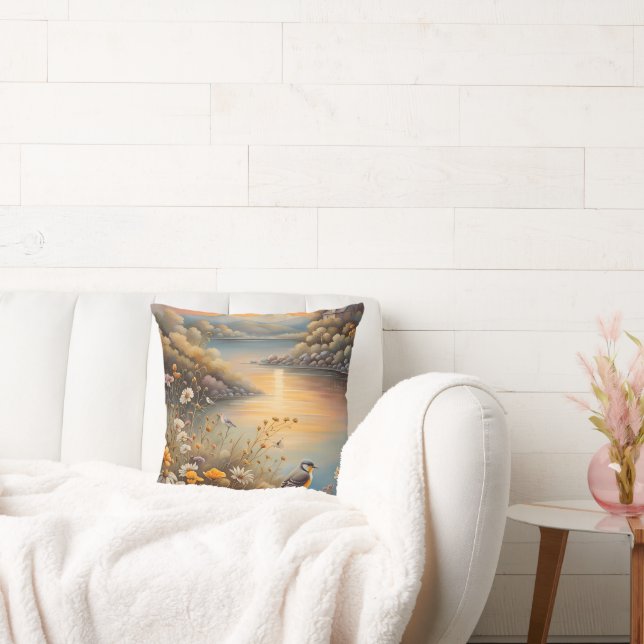 Coussin Nature des oiseaux, illustration de l'imaginaire,  (Canapé)