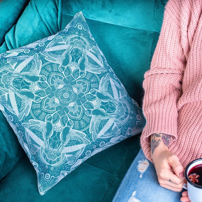 Coussin Nature Mandala Hummingbirds Choisissez votre coule (Créateur téléchargé)