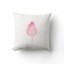 Nature moderne d'arbre d'aquarelle rose